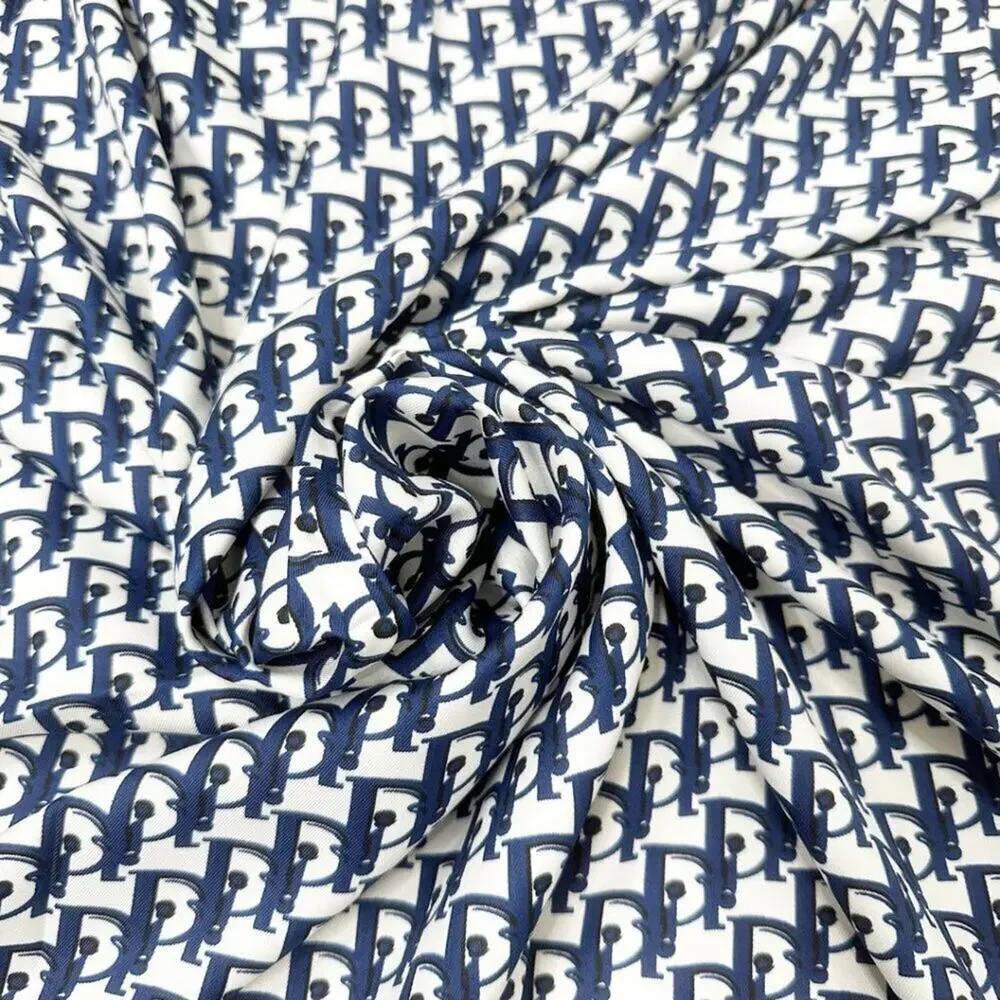 2/$30 NEW White Navy Square Printed Silky Fashion Scarf Geometric Circles Links